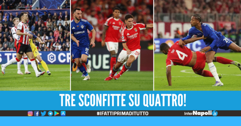 tre sconfitte su quattro per le avversarie del Napoli in Champions League