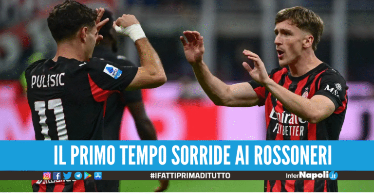 Il primo tempo sorride al Milan. Azzurri sotto 2-0