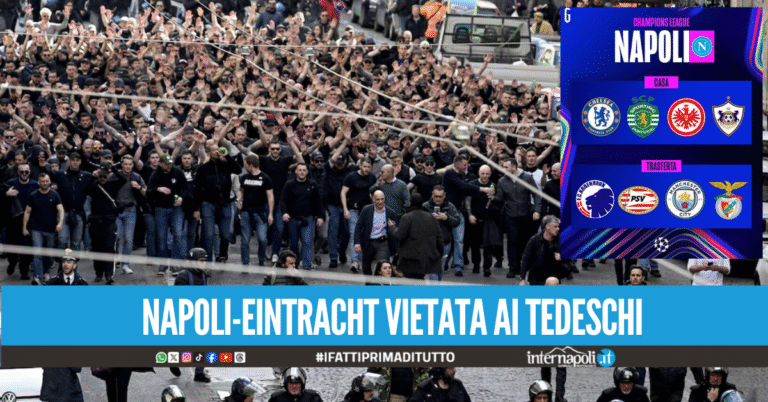 Napoli-Eintracht sarà vietata ai tifosi tedeschi, la decisione dopo i fatti di due anni fa