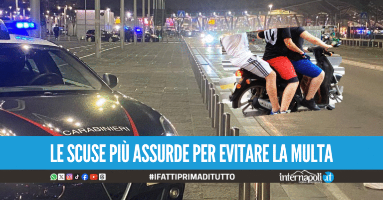 Multati in strada a Napoli perché in sella senza casco: "Si rovinano i capelli"
