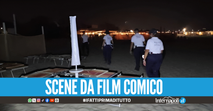 Si tuffa in mare per sfuggire ai guardiani della spiaggia a Ischia: 