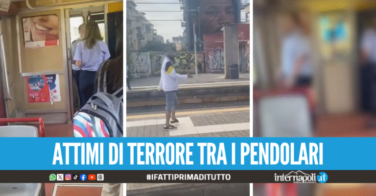Violenza sul treno della Circumvesuviana, schiaffeggia un giovane e aggredisce il capotreno