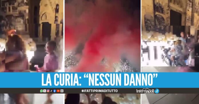 Gender reveal con fuochi e fumogeni, caos fuori al Duomo di Napoli