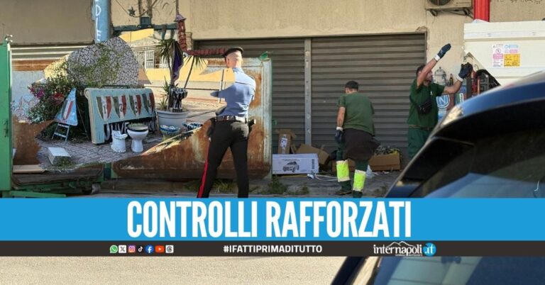 Bonifica a Caivano dopo la 'stesa' al Parco Verde, rimossi i wc