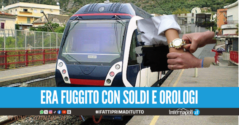 Minaccia col coltello e rapina quattro giovani a bordo della Circumvesuviana, arrestato 40enne