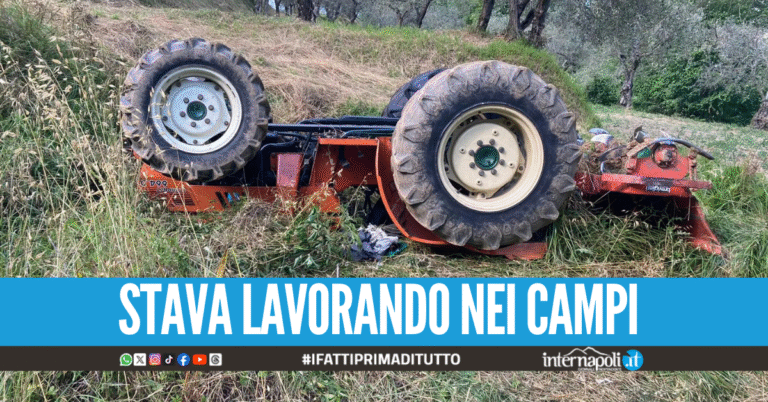Si sente male alla guida del trattore, il mezzo si ribalta e lo schiaccia: morto anziano nel Salernitano