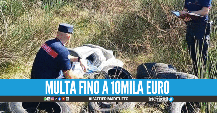 Oltre 40 pneumatici gettati nel bosco, denunciato 37enne di Ercolano