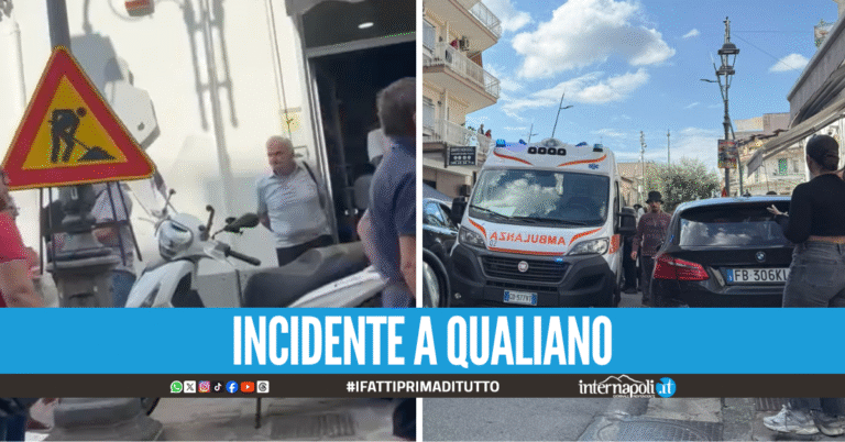 Paura a Qualiano, ragazzo cade dallo scooter per evitare un pedone