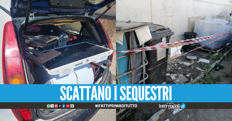 Rifiuti smaltiti illegalmente a Giugliano, due denunce e sanzioni per oltre 6mila euro