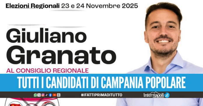 Elezioni regionali, tutti i candidati di Campania Popolare a sostegno di Giuliano Granato Presidente