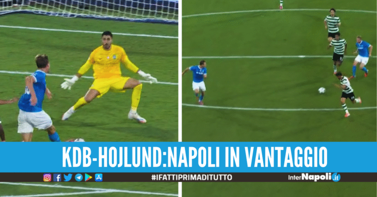 Hojlund sblocca Napoli-Sporting: splendido assist di De Bruyne