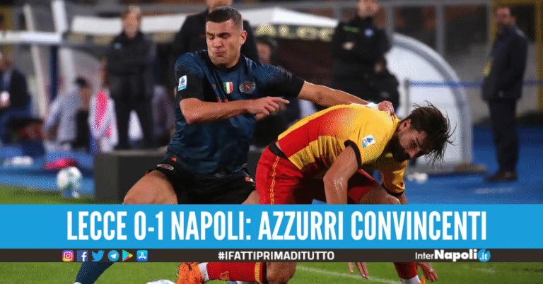 Il Napoli vince a Lecce: decisivo il rigore sbagliato da Camarda