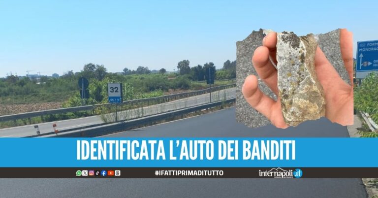 Sassi contro l'auto lungo la Domiziana, arrestati 4 napoletani