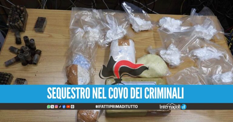 Scovati 3 kg di cocaina e proiettili di armi da guerra a Castel Volturno