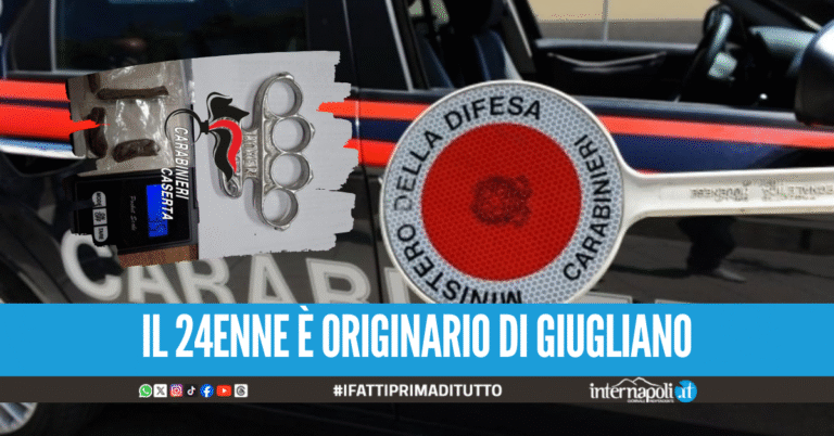 In auto con hashish e tirapugni, giovane denunciato dopo la fuga per le vie cittadine