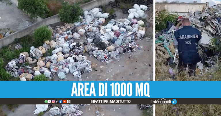Maxi discarica abusiva sequestrata nel Napoletano, rinvenute 400 tonnellate di rifiuti