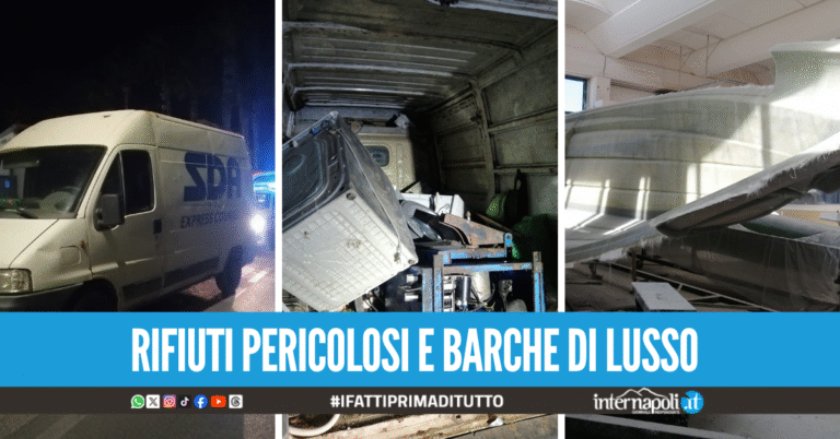 Furgone "SDA" con rifiuti pericolosi e capannone con operai in nero, maxi sequestro a Giugliano