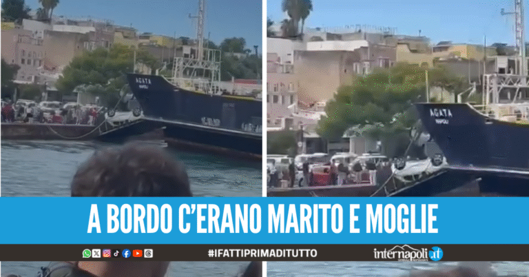 Paura a Procida, auto si ribalta mentre scende dal traghetto