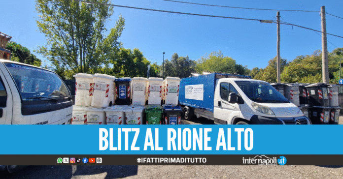 Napoli. Bidoni per la differenziata stoccati in un terreno, padre e figlio nei guai
