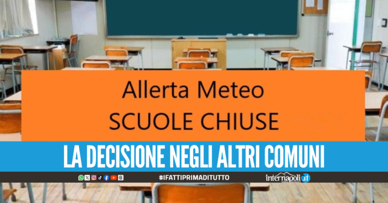 Allerta meteo arancione a Napoli, venerdì scuole chiuse a Villaricca