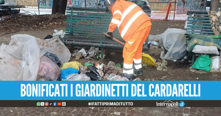 Area verde antistante al Cardarelli assistiti i senza dimora e puliti i giardinetti