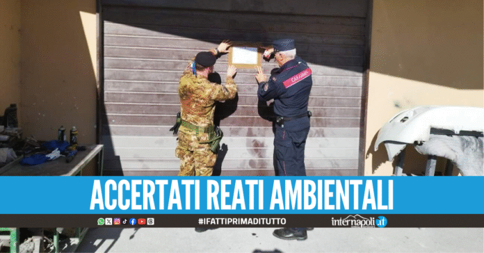 Autocarrozzeria abusiva sequestrata a Villa Literno, denunciato il titolare