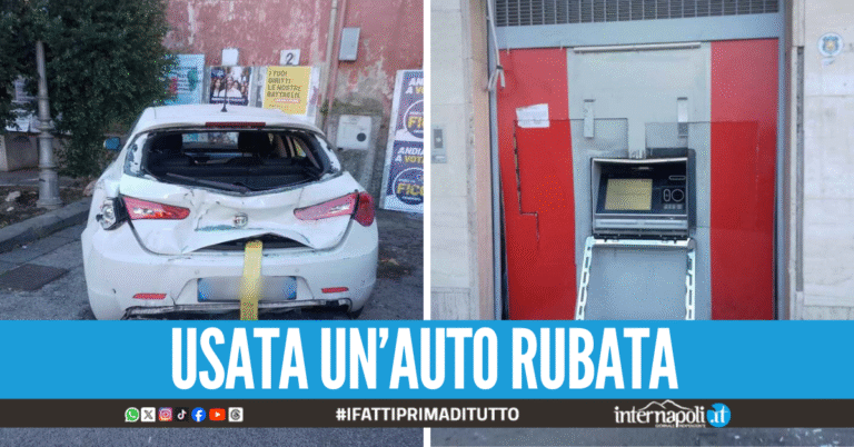Tentato furto con spaccata al bancomat a Sant'Anastasia, il colpo sventato in extremis