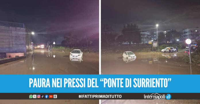 Auto rimaste intrappolate nell'acqua a Villaricca, salvate sei persone