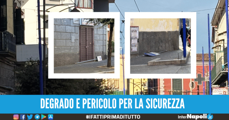 Melito, sempre più allo sbando: segnali stradali a terra, pali abbandonati e strade al buio