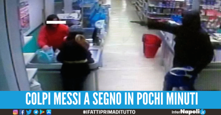 Allarme rapine nel triangolo Melito-Giugliano-Sant’Antimo: supermercati nel mirino, clienti in fuga tra gli scaffali