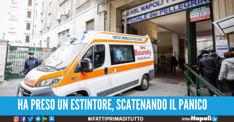 Uomo aggredisce I soccorritori e sfascia un’ambulanza al Pellegrini