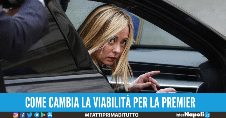 Disposto piano traffico per l’arrivo di Giorgia Meloni a Napoli: le novità