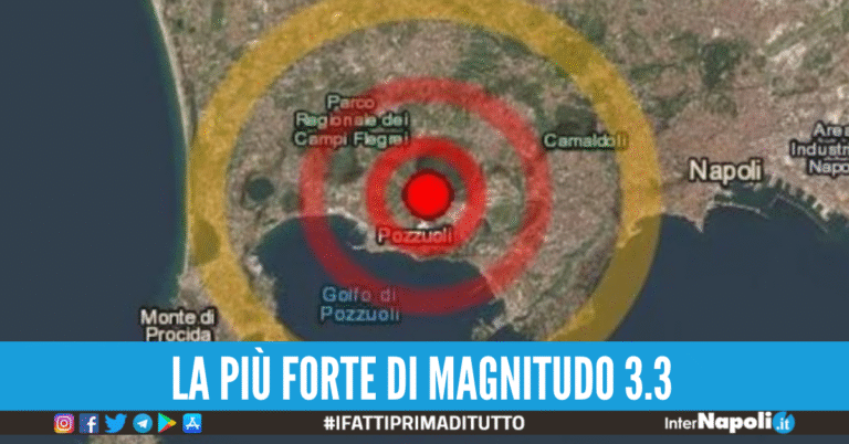 Sciame sismico nella notte ai Campi Flegrei: 31 scosse in meno di un’ora