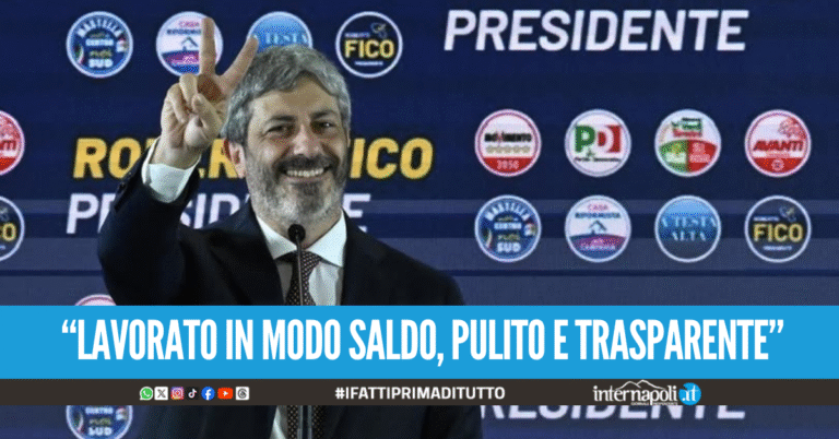 Regione Campania, le prime parole del Presidente Roberto Fico: “Sarò il presidente di tutti”