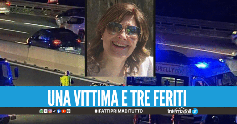 Grave schianto sulla Domitiana, muore l’insegnante di Sant’Antimo Tina Spatarella