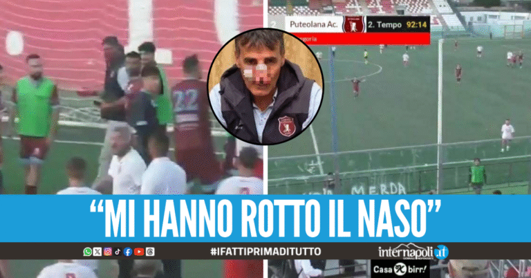 Aggressione choc durante la partita a Torre del Greco, presidente ospite colpito con calci e pugni al volto