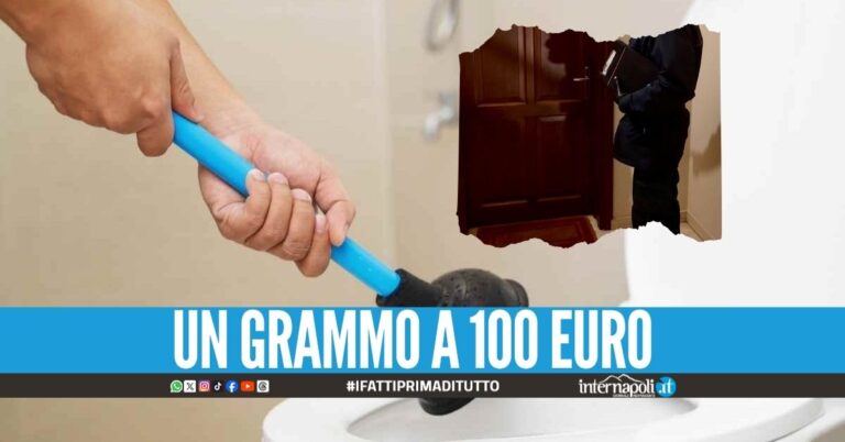 Butta la cocaina nel wc per paura dell'arresto, pusher beccato a Ischia