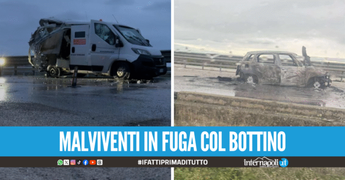 Far West sulla statale, assalto al portavalori a colpi di kalashnikov