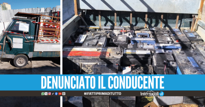 Trasportava 70 batterie pericolose sull'Apecar senza assicurazione, fermato a Napoli