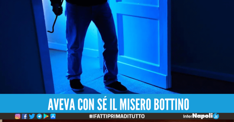Napoli, ladro di appartamenti scoperto dalla proprietaria ed arrestato dalla polizia