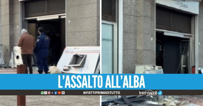 Colpo in banca ad Aversa, ladri in fuga con lo sportello ATM