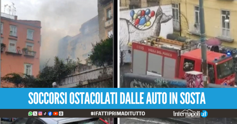 Fiamme nella palazzina al centro di Napoli, evacuato l'intero edificio