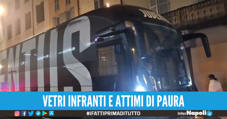 Sassi contro il pullman della Juventus: cosa è successo fuori al Maradona