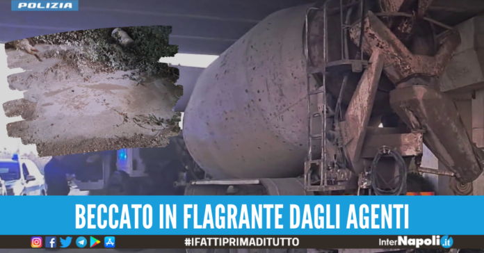 Le immagini della betoniera e del liquido