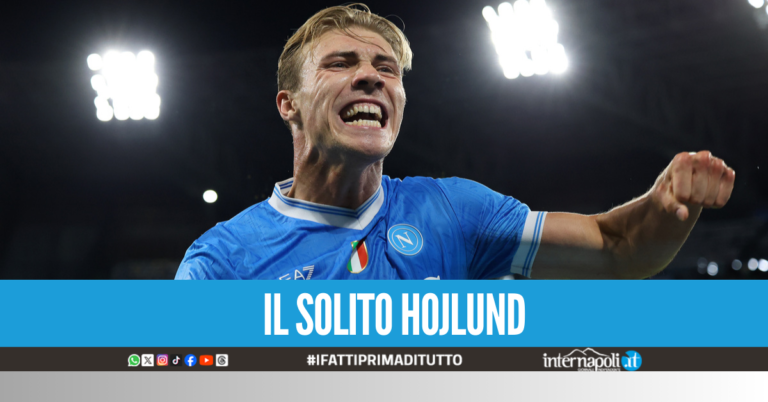 Napoli in vantaggio all’intervallo: ancora Hojlund