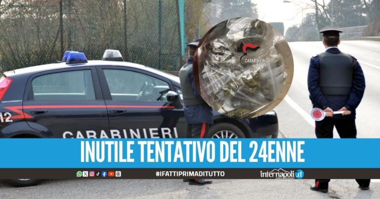Droga nascosta vicino la batteria dell’auto, arrestato nel Napoletano