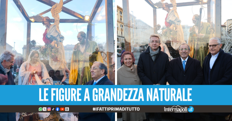 La Natività arriva in piazza Municipio, il presepe a grandezza naturale aperto al pubblico
