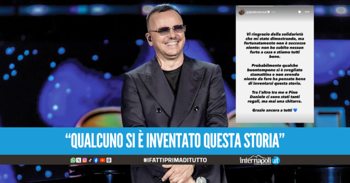 Gigi D’Alessio smentisce la fake news: “Nessun furto in casa, stiamo tutti bene”