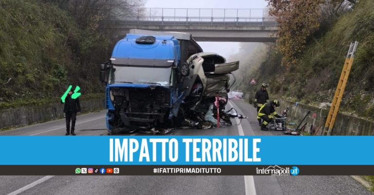 Tragico incidente auto-camion sulla Telesina, morto un 62enne