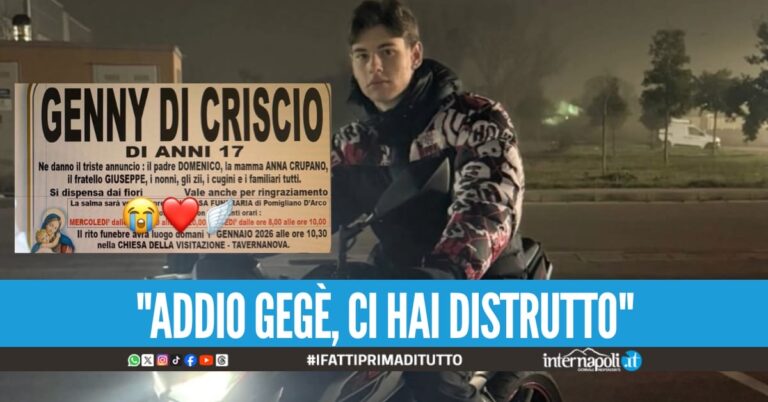 Casalnuovo in lutto per Gennaro Di Criscio, morto a soli 17 anni